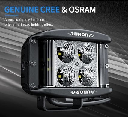 Светодиодная LED фара Aurora 40Вт (Ближний свет с боковой засветкой 180&deg;). AURORA ALO-2-E4E15D1