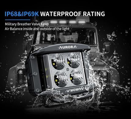 Светодиодная LED фара Aurora 40Вт (Ближний свет с боковой засветкой 180&deg;). AURORA ALO-2-E4E15D1