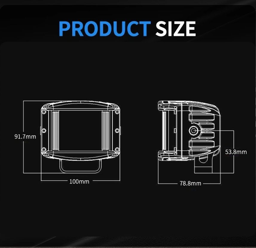 Светодиодная LED фара Aurora 40Вт (Ближний свет с боковой засветкой 180&deg;). AURORA ALO-2-E4E15D1