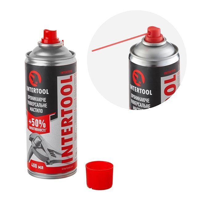 Смазка проникающая универсальная в аэрозоле 400 мл. INTERTOOL