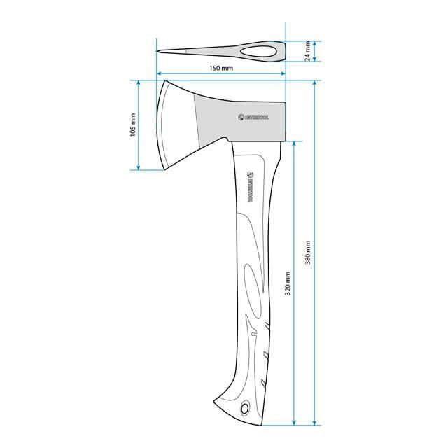 Сокира 600г ручка з фібергласу. INTERTOOL